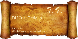Türk Irén névjegykártya